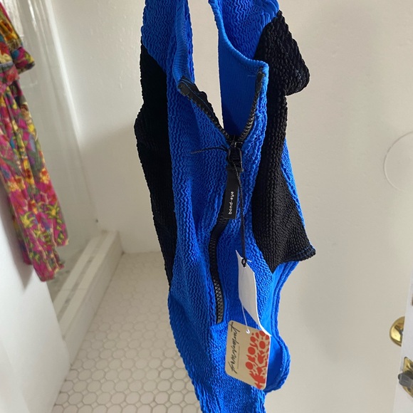 Blue and Black One Piece Swimsuit - Picture 7 of 15